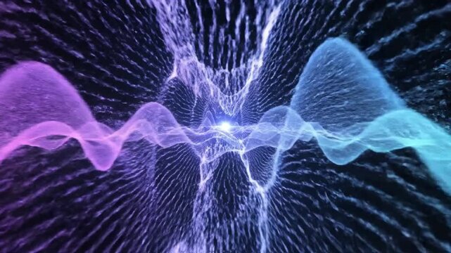 Sound Frequencies Visualized As Pulsing Waves