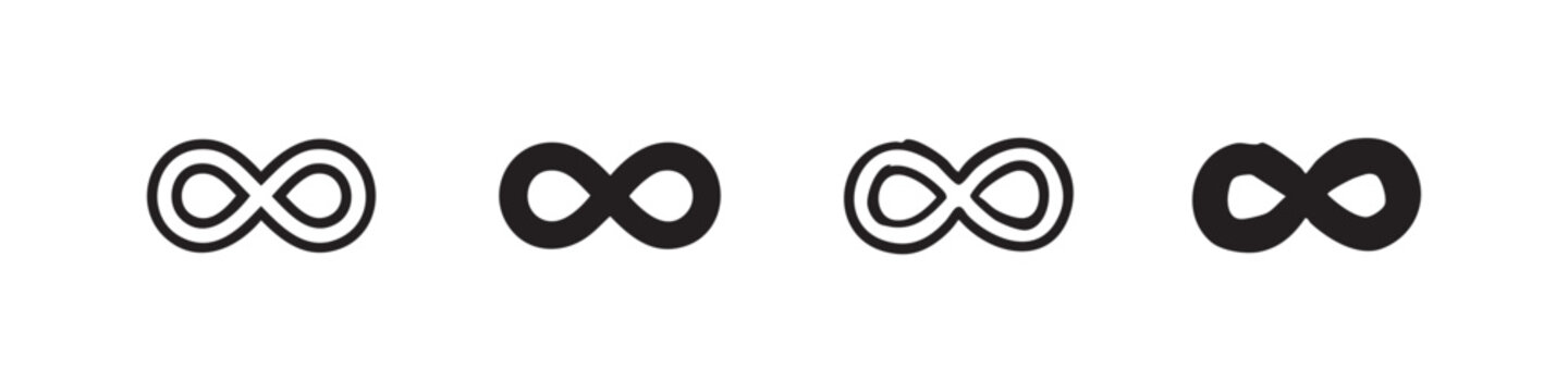 Infinity Symbol Icon Collection Representing Eternity and Loops