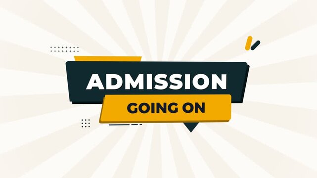 Admission Going On Animated Typography Banner for Education School Enrollment and Course Registration