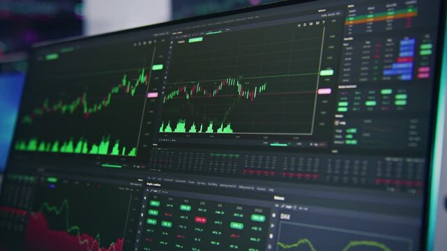 Trader and Investor Analyzing Financial News and Stock Market Index Updates on Tablets, Staying Informed on Global Market Trends and Movements