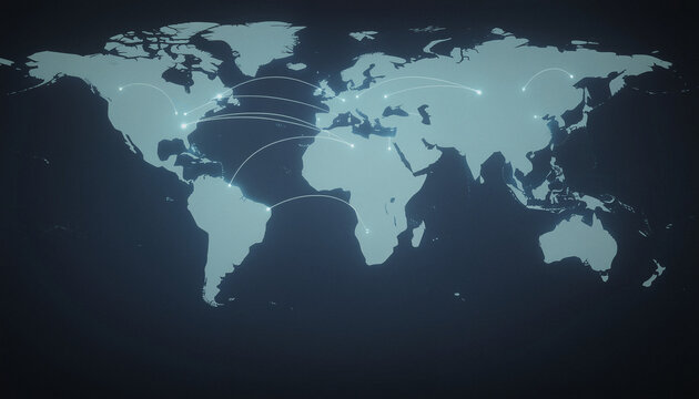 Global Network Connections on World Map &ndash; International Logistics and Communication Concept