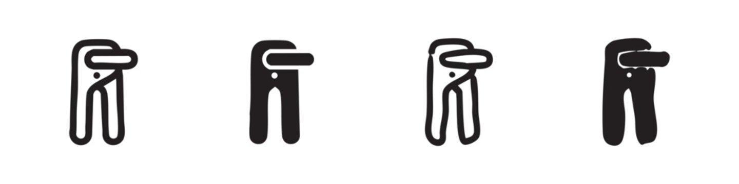 Among Us inspired character icons set. Minimalist crewmate or impostor figures in various styles.