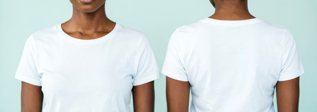 White T-Shirt Front and Back View for Design Mockup