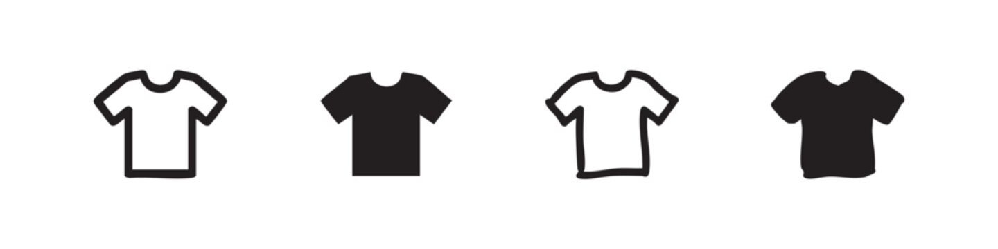 T-shirt icon set. Versatile symbol for clothing, fashion, apparel, and casual style.
