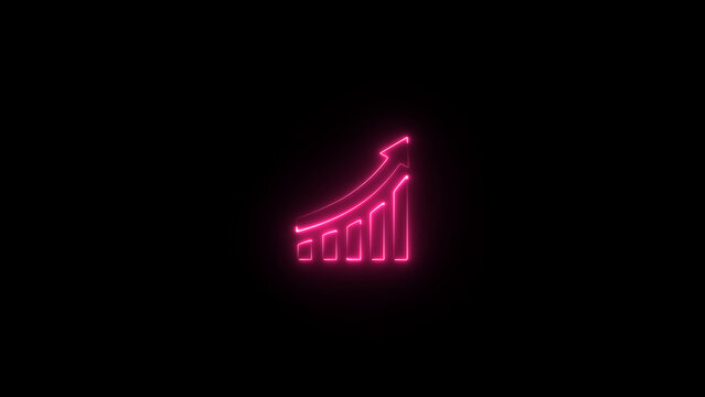 Glowing Business chart. Financial rise up. Increase profit. Economic graphic growth arrow rising.