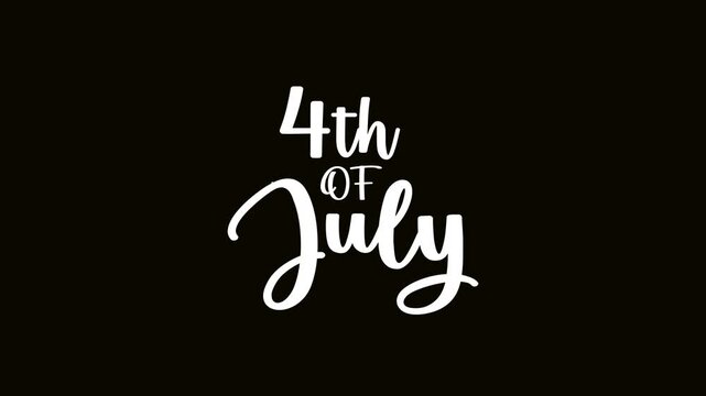 4th of july celebration with stylish white font, ideal for social media posts, invitations, party banners, marketing materials.