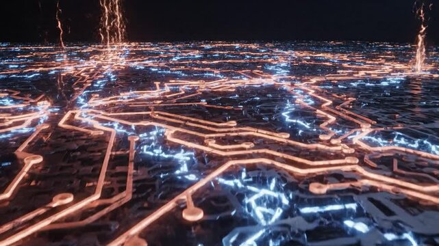 Energetic Electric Current Flowing Through Circuitry