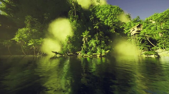 verdant conservation mangrove habitat with water, thriving root systems, visible biodiversity, emphasis on restoration and climate resilience, imagery suited