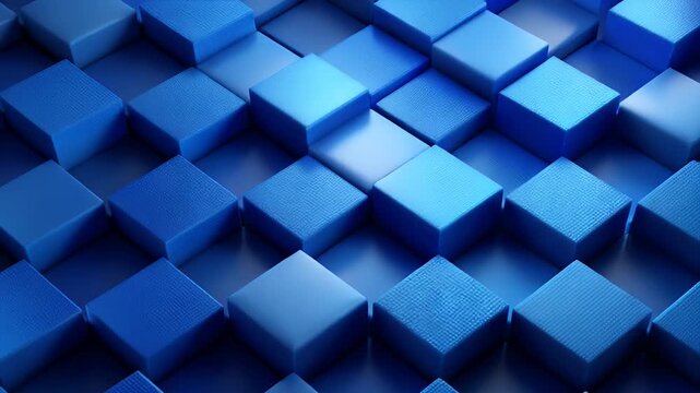 Abstract metallic cubes background with shifting light reflections showing dynamic geometric patterns moving in fluid wave motions of brushed steel surfaces for modern cinematic technology.
