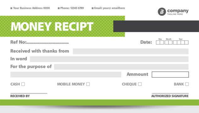 money receipt book design template. sell receipt. Checkbook cheque template.