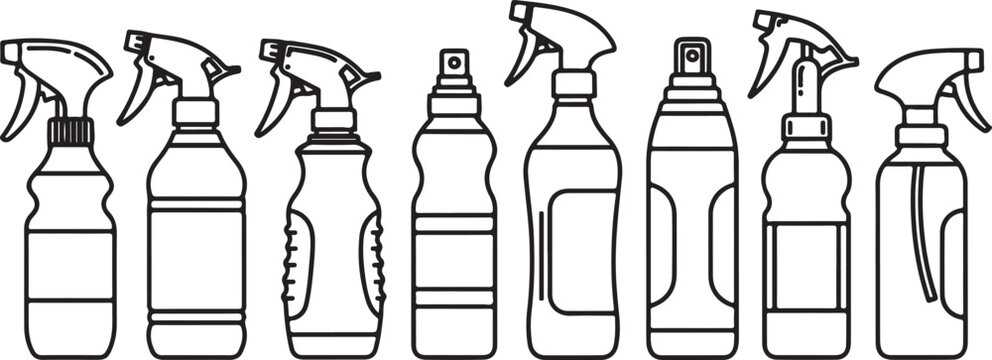 Black and white vector set of perfume bottles with caps Vector