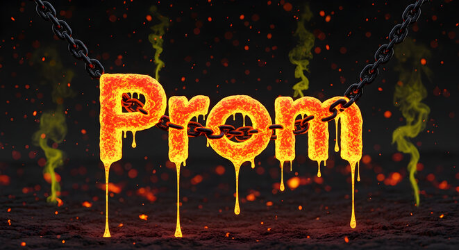 Prom text in fire