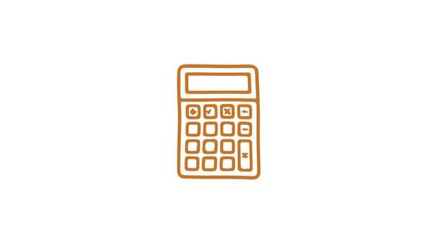 Animated Calculator Icon On Chroma Green And White Background.