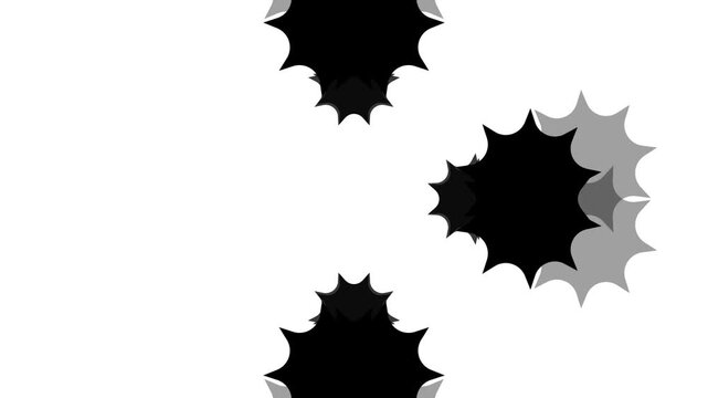 Animated Black Spiky Ink Blot Expansion Loop.