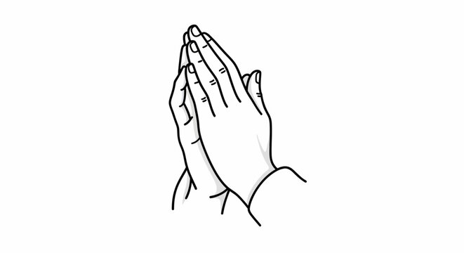 Praying Hands Line Art Icon
