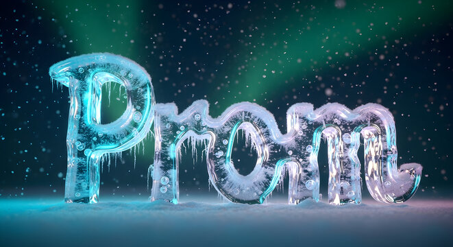Prom word in sparkling icy letters