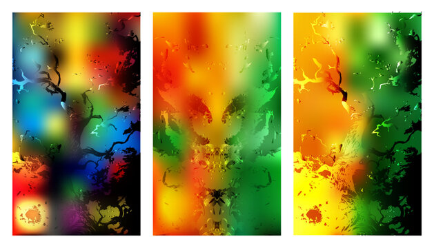 An artistic rainbow watercolor background features a bright grunge paint texture and colorful vector pattern with abstract orange, blue, and green summer design elements