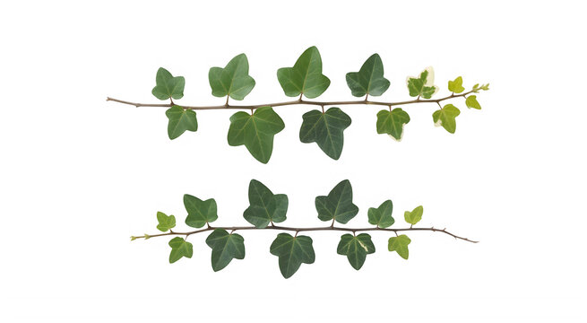 Ivy Branch with Green Variegated Leaves With Transparent Background 