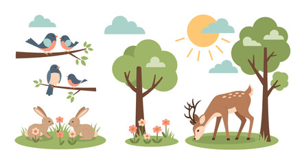Fototapeta premium A charming cartoon bunny relaxes in a grassy field, evoking feelings of peace and tranquility. Ideal for children's content, spring marketing, or hear