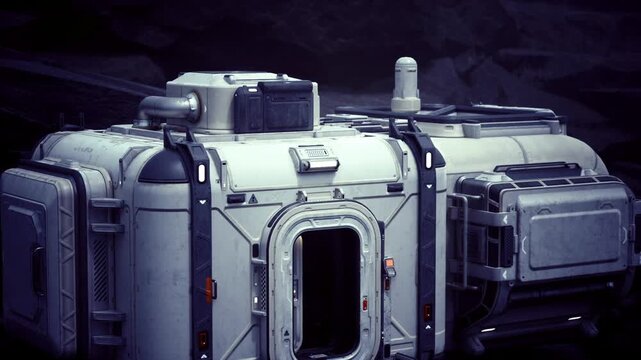 Compact control hub with sensor arrays and antenna, subtle indicator lights and sealed panels convey automated monitoring and remote systems management