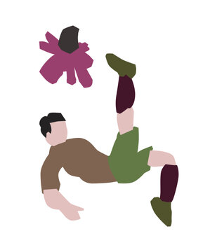 contemporary art human playing with flowers