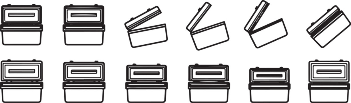 Set of flat icons for car seatbelt buckles Vector