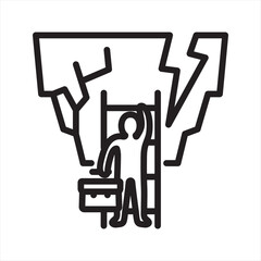 Fototapeta premium Stagnant Career Frustration Line Icon - Career Growth Block Stress