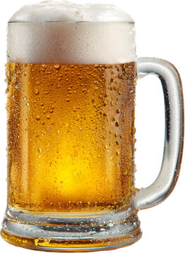 Fresh Draft Beer in a Transparent 500ml Glass Mug