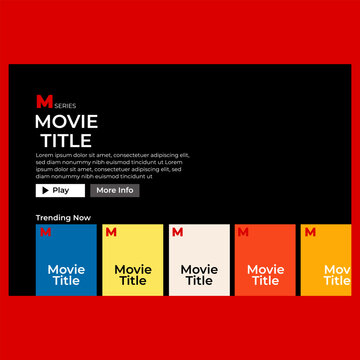Movie player app on Laptop screen. Netflix. UI. UX. User interface user experience. Youtube	