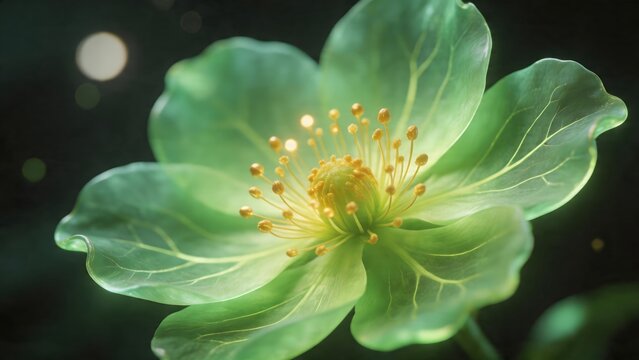 Closeup of a green flower