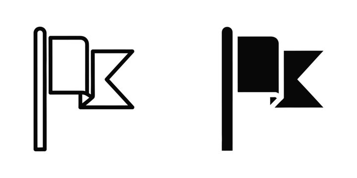 Flag icon with pole and banner on a plain background, simple symbol