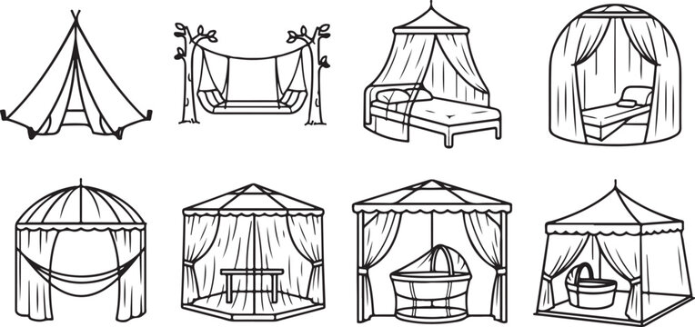 Isometric wireframe house and building models collection vector Vector