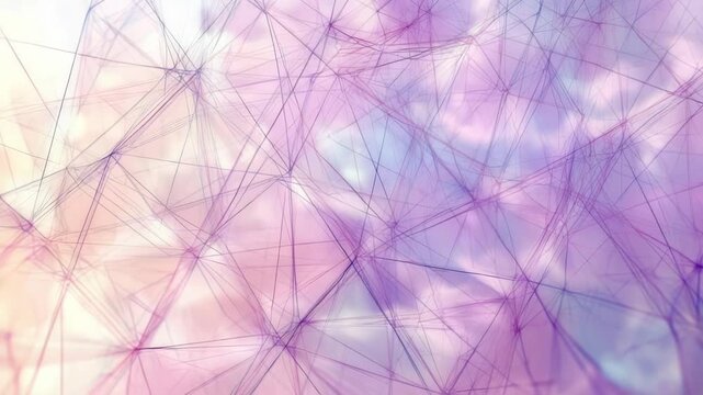 Abstract geometric network creates a beautiful, ethereal background. Soft pastel colors blend seamlessly in this digital design.