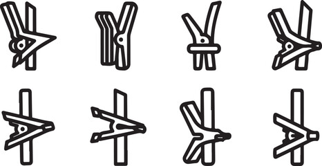 Fototapeta premium Vector icons set of hand gestures with fingers count and check mark Vector