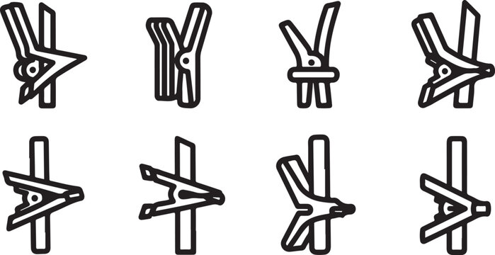 Vector icons set of hand gestures with fingers count and check mark Vector