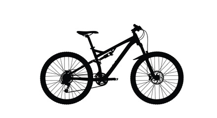 Fototapeta premium Mountain bike silhouette against a white background