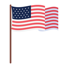 Fototapeta premium United States Flag Waving Patriotic Symbol