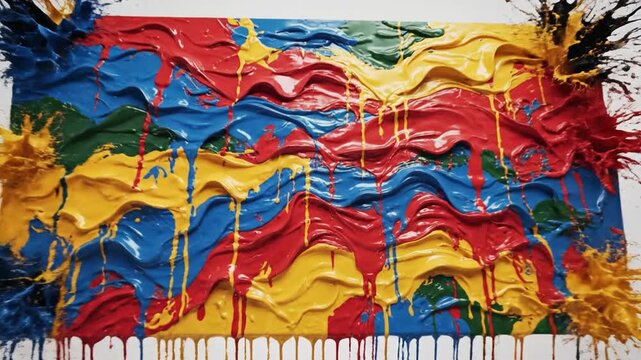 Vibrant Dripping Paint Abstract Textured Art