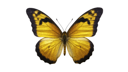 Golden Yellow Butterfly with Black Edges and Delicate Wing Patterns © Andrei