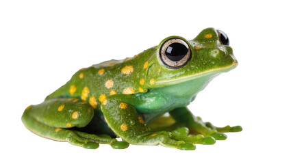 Obraz premium Green speckled frog with large eyes and textured skin