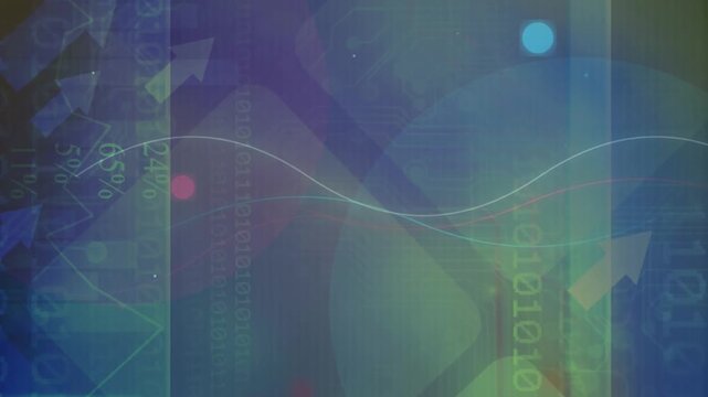Abstract Digital Background with Binary Code and Financial Data Charts