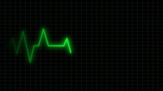 Abstract neon green pulse heartbeat line animation for healthcare and medical video