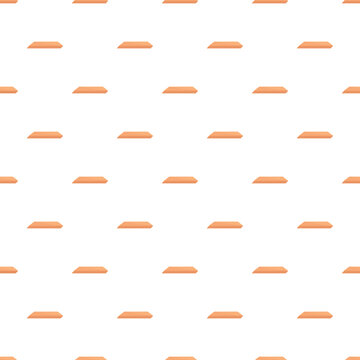 Repeating orange trapezoid shapes creating a minimalist seamless pattern on a white background