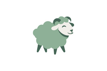 Obraz premium Stylized Sheep Vector Illustration, Eid al-Adha Qurban Animal Design, Minimal Flat Organic Character for Holiday and Kids Content