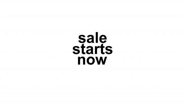 Modern Kinetic Typography Text Animation For Flash Sales on wight background