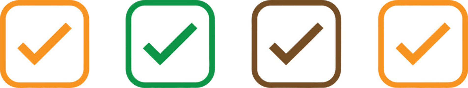 Four colored check mark icons Vector