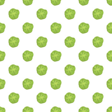 Repeating pattern of green vegetables on a white background, representing healthy food and nature