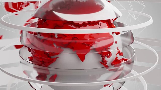 Breaking News Show Package &ndash; 3D Text & Digital Badge, High-Tech World News Broadcast Intro