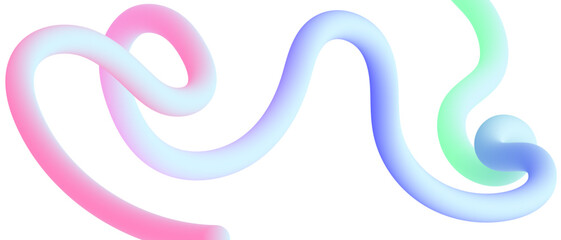 Fototapeta premium Colorful ribbon wave lines design with smooth curves, abstract flowing stripe pattern, modern dynamic vector illustration.