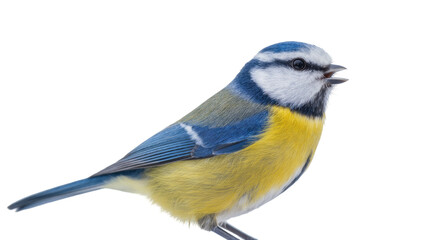 Blue Tit Bird Profile with Yellow Underparts and Blue Cap © Marigold